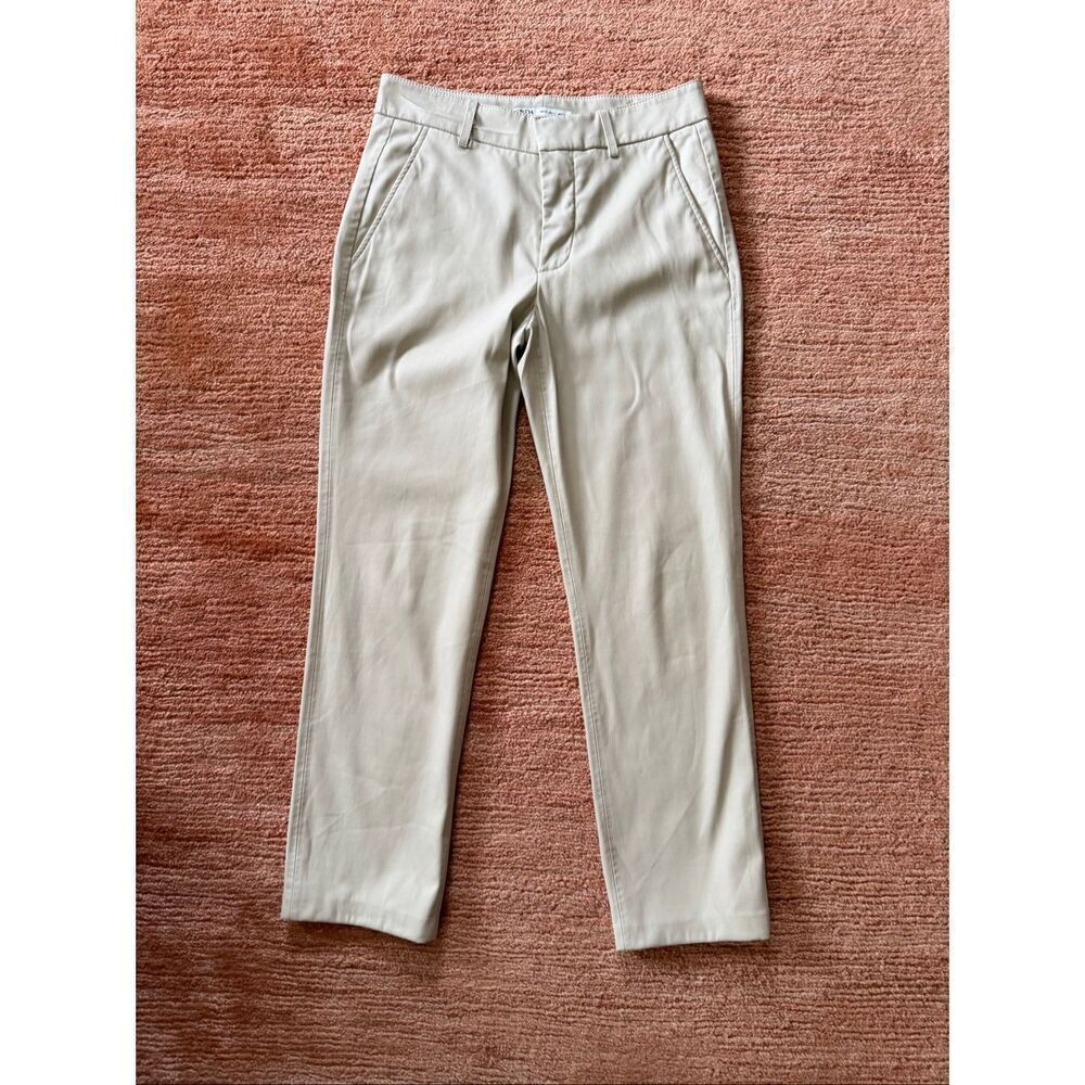 ZARA Beige Faux Leather Straight Pants Size US 2 EUR 34